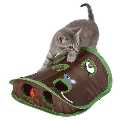 Cat Tunnel Toy for Kittens – 9-Hole Foldable, Interactive Mouse Game, Durable Material-3