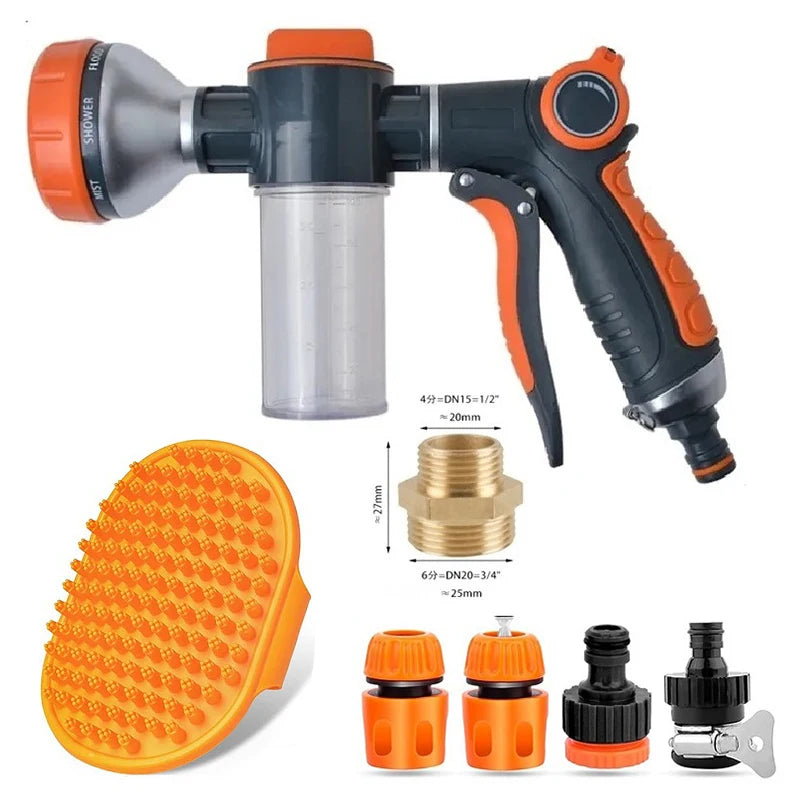 Variant image for Dog Shower Sprayer – Adjustable High-Pressure Nozzle, Built-in Soap Dispenser, 8 Spray Patterns-6