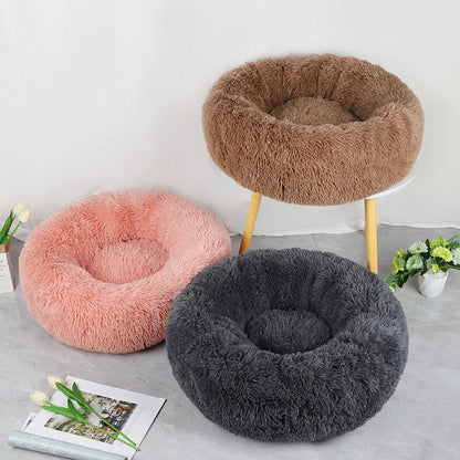 Plush Pet Bed for Cats and Small Dogs – Warm, Detachable, Round Design-5